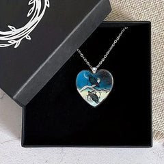 Creative Crow Necklace Retro Heart Pendant Halloween Christmas Gift