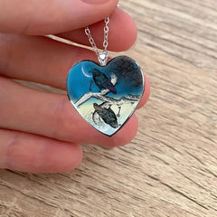 Creative Crow Necklace Retro Heart Pendant Halloween Christmas Gift