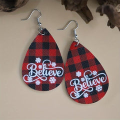 Christmas Style Red & Plaid Earrings