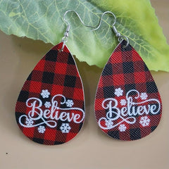 Christmas Style Red & Plaid Earrings