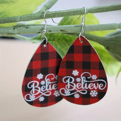 Christmas Style Red & Plaid Earrings