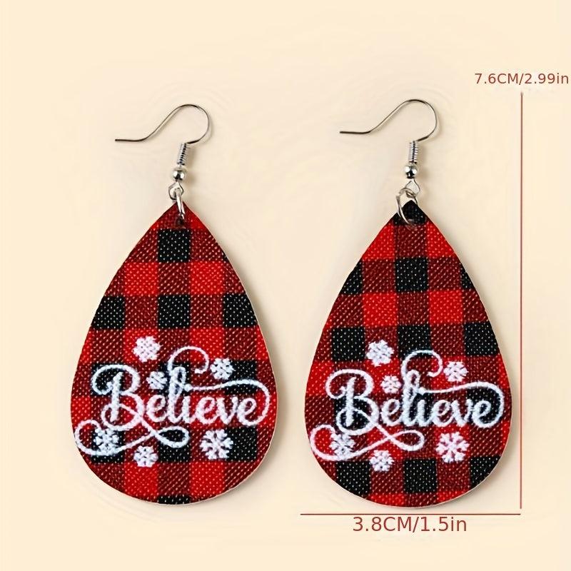 Christmas Style Red & Plaid Earrings