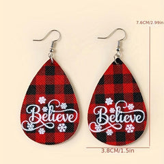 Christmas Style Red & Plaid Earrings