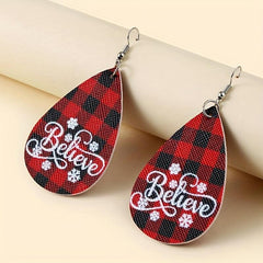 Christmas Style Red & Plaid Earrings