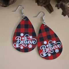 Christmas Style Red & Plaid Earrings