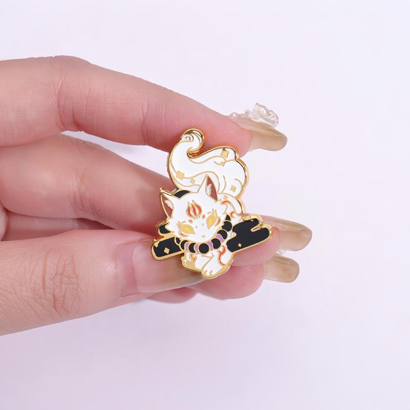 Fox Enamel Brooch For Men Women For Backpacks Costumes