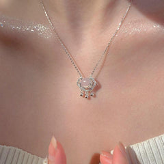 Safe Lock Necklace Pendant Clavicle Chain Creative Women Necklace