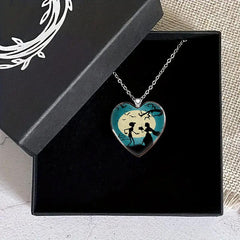 Vintage Halloween Wedding Heart Necklace Gift for Friends