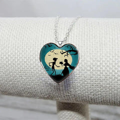 Vintage Halloween Wedding Heart Necklace Gift for Friends