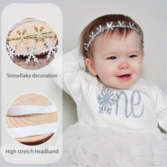 Christmas Snowflake Headband Photo Elastic Hair Accessory