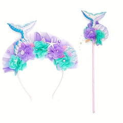 Mermaid Headband for Girls Sequin Fishtail Performance Headwear