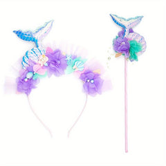 Mermaid Headband for Girls Sequin Fishtail Performance Headwear