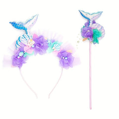 Mermaid Headband for Girls Sequin Fishtail Performance Headwear