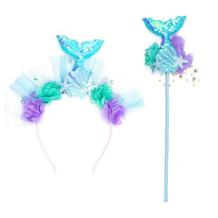 Mermaid Headband for Girls Sequin Fishtail Performance Headwear