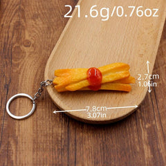 Simulation Fried Chicken Leg PVC Keychain Pendant Toy