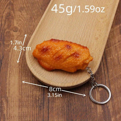 Simulation Fried Chicken Leg PVC Keychain Pendant Toy
