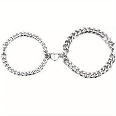 Heart Shaped Magnet Attraction Bracelet For Couples Stainless Steel