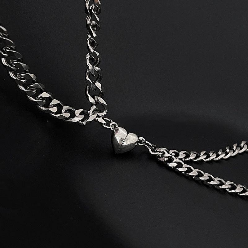 Heart Shaped Magnet Attraction Bracelet For Couples Stainless Steel