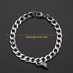 Heart Shaped Magnet Attraction Bracelet For Couples Stainless Steel