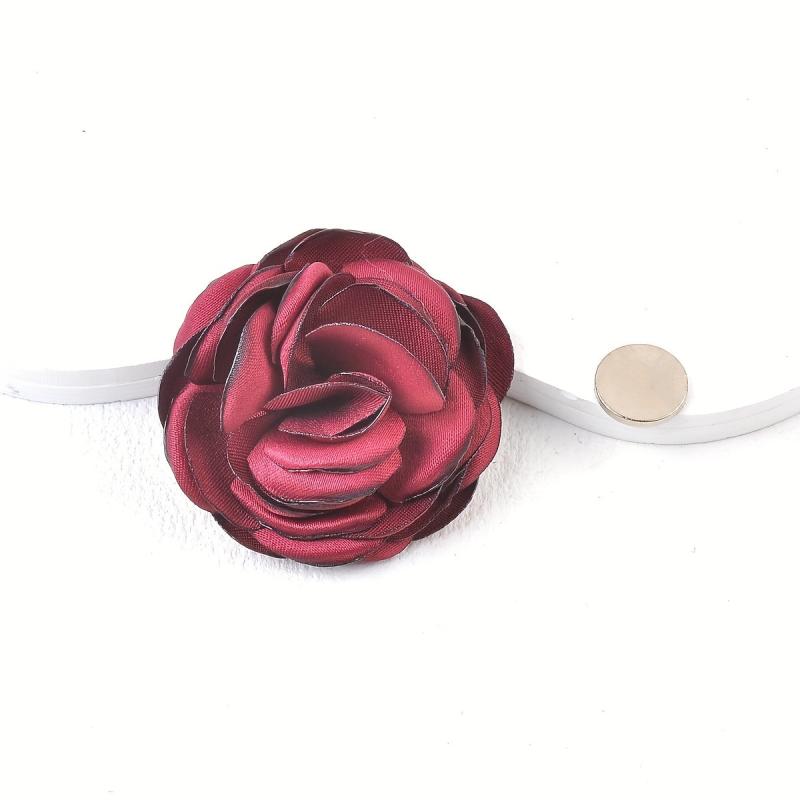Camellia Magnet Pin Coat Brooch Party Jewelry