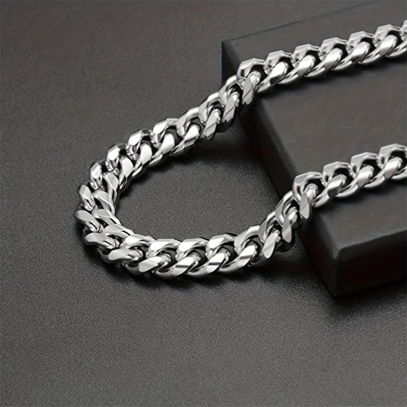 Men's 8mm Stainless Steel Cuban Chain 16 18 20inch