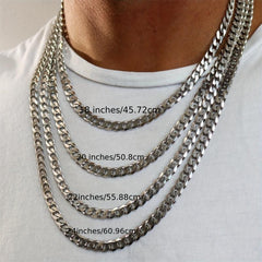 Men's 8mm Stainless Steel Cuban Chain 16 18 20inch