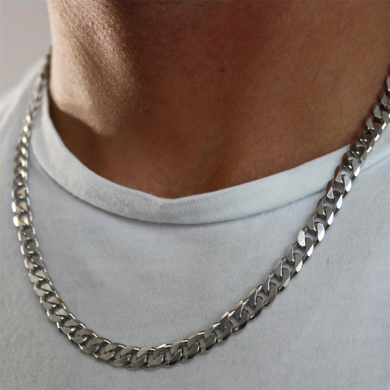Men's 8mm Stainless Steel Cuban Chain 16 18 20inch