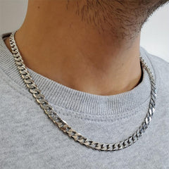 Men's 8mm Stainless Steel Cuban Chain 16 18 20inch
