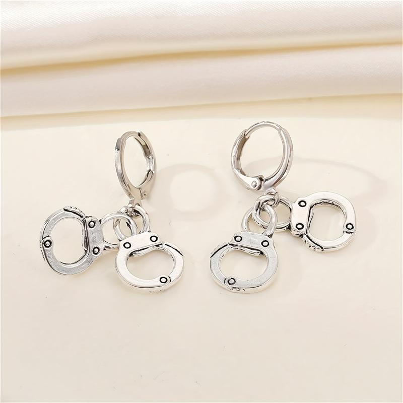 Alloy Handcuffs Dangling Earrings Cartoon Drop Earrings
