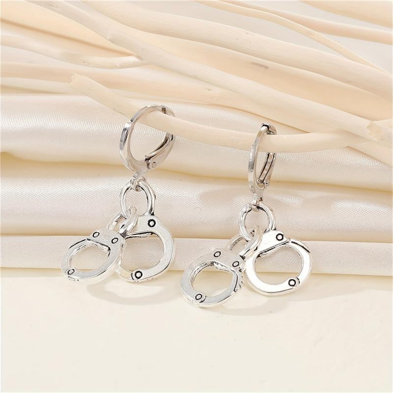 Alloy Handcuffs Dangling Earrings Cartoon Drop Earrings