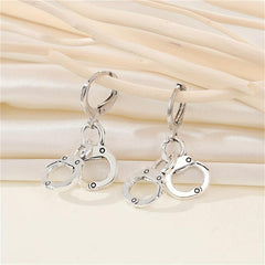 Alloy Handcuffs Dangling Earrings Cartoon Drop Earrings
