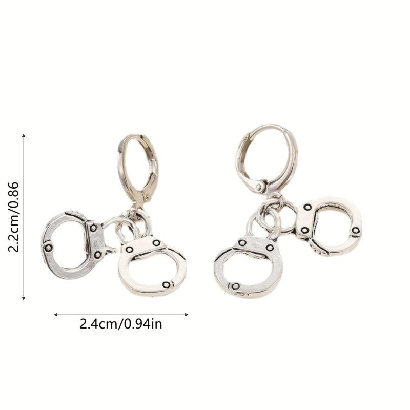 Alloy Handcuffs Dangling Earrings Cartoon Drop Earrings