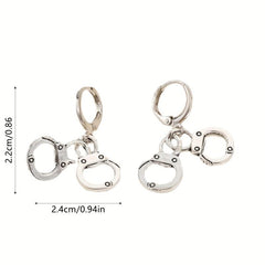 Alloy Handcuffs Dangling Earrings Cartoon Drop Earrings