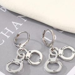 Alloy Handcuffs Dangling Earrings Cartoon Drop Earrings