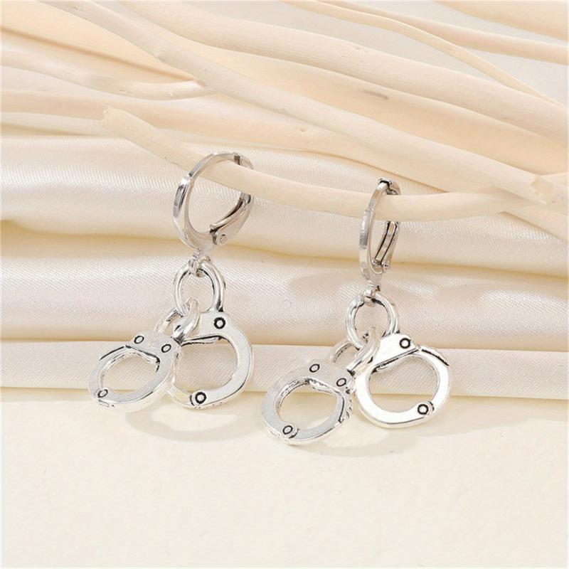 Alloy Handcuffs Dangling Earrings Cartoon Drop Earrings