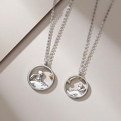 Little Prince And Fox Couple Necklace Birthday Gift Niche Pendant
