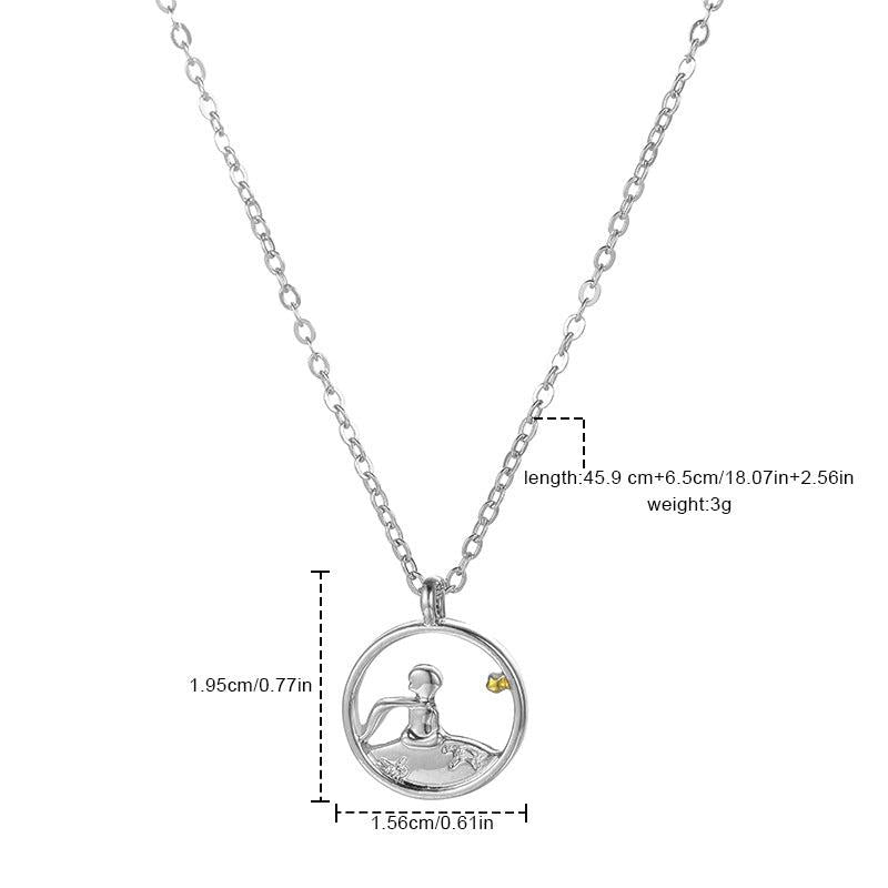 Little Prince And Fox Couple Necklace Birthday Gift Niche Pendant