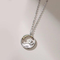 Little Prince And Fox Couple Necklace Birthday Gift Niche Pendant