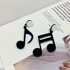 Musical Note Earrings Funny Asymmetrical Stud Dangle Party Jewelry