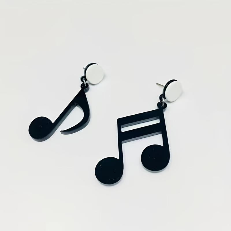 Musical Note Earrings Funny Asymmetrical Stud Dangle Party Jewelry