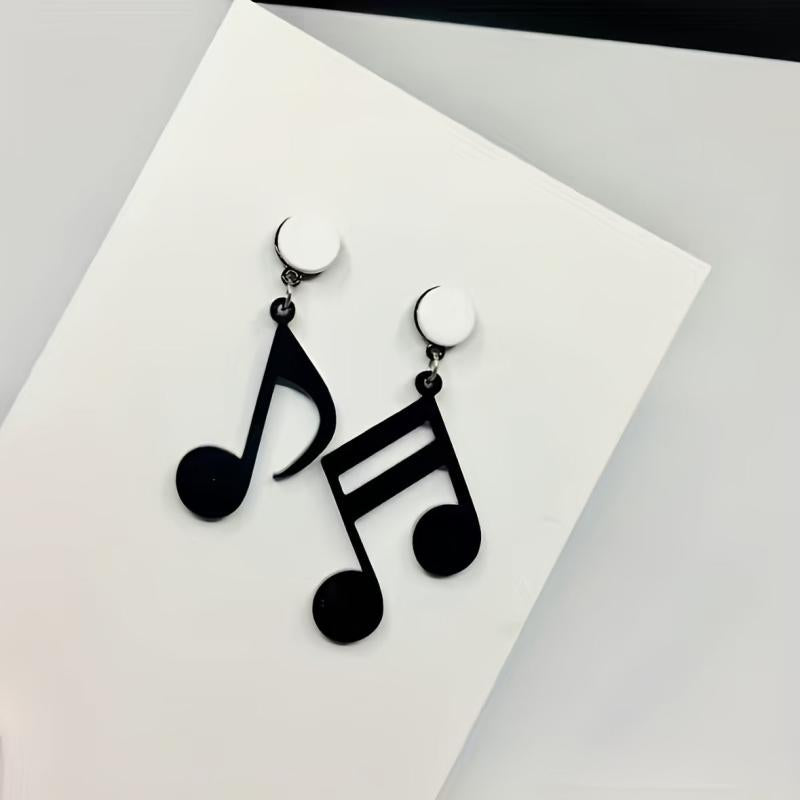 Musical Note Earrings Funny Asymmetrical Stud Dangle Party Jewelry