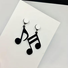 Musical Note Earrings Funny Asymmetrical Stud Dangle Party Jewelry