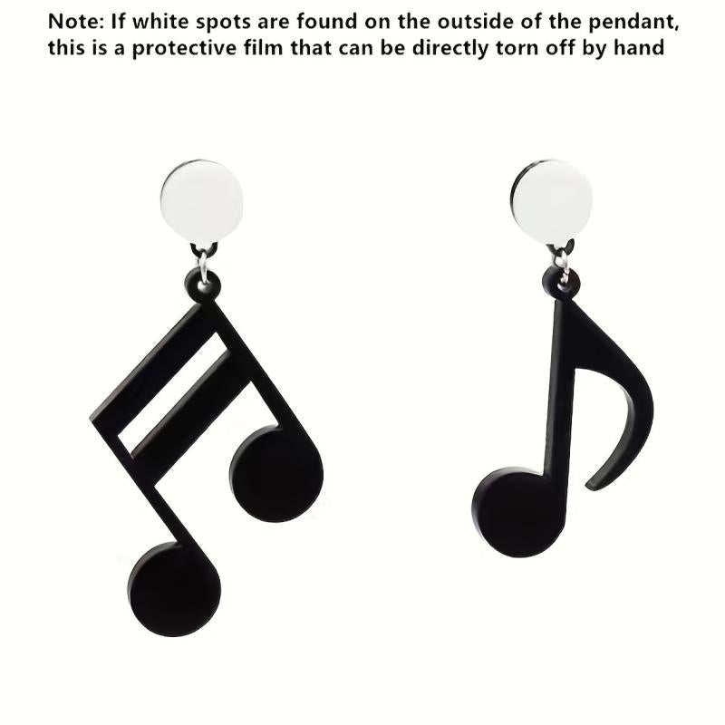 Musical Note Earrings Funny Asymmetrical Stud Dangle Party Jewelry