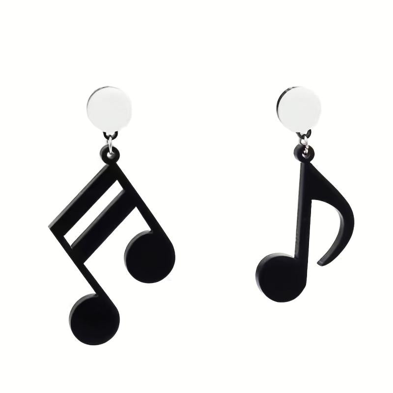 Musical Note Earrings Funny Asymmetrical Stud Dangle Party Jewelry