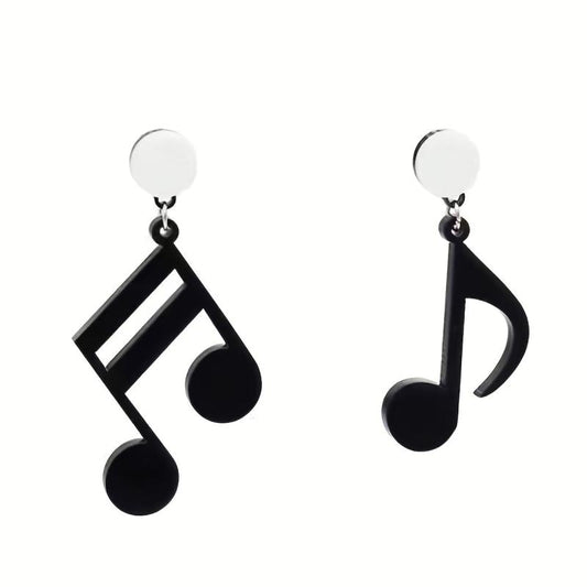 Musical Note Earrings Funny Asymmetrical Stud Dangle Party Jewelry