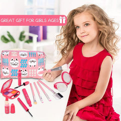 Kids Washable Makeup Kit Toys Real Makeup Case Pretend Play Beauty Kit