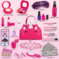 Kids Washable Makeup Kit Toys Real Makeup Case Pretend Play Beauty Kit
