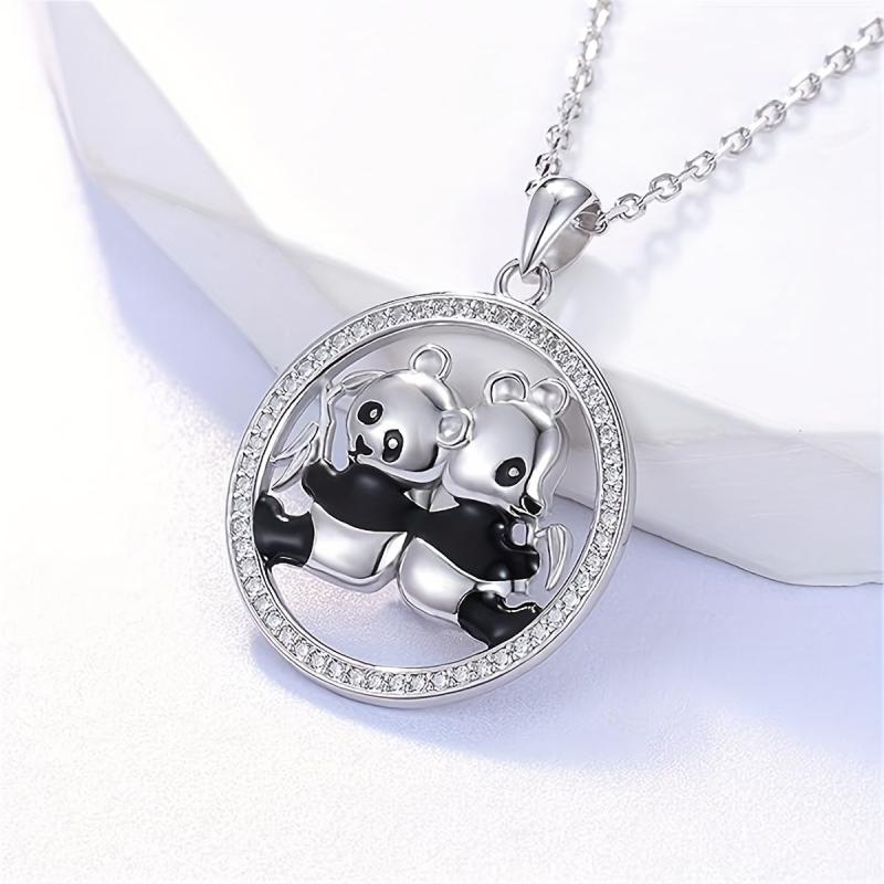 Creative Panda Pendant Necklace Animal Jewelry Panda Necklace Gift
