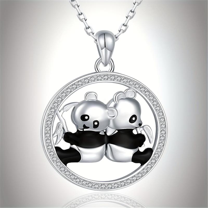 Creative Panda Pendant Necklace Animal Jewelry Panda Necklace Gift