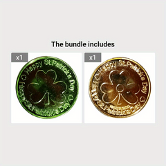 10Pcs St Patrick's Party Decoration Coin Irish Clover Toy Gift